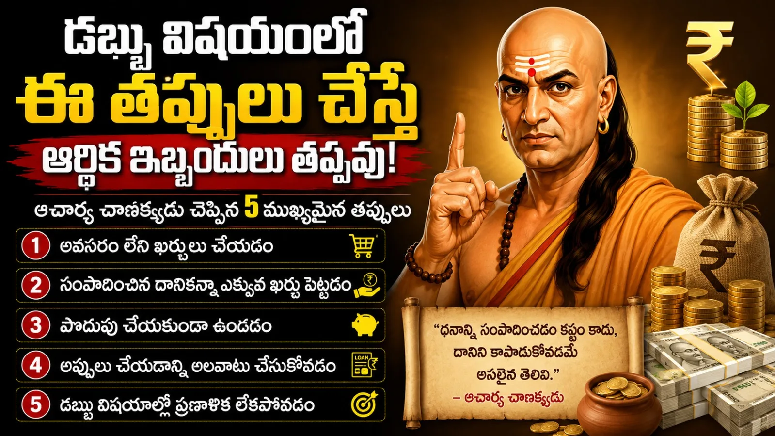 డబ్బు విషయంలో ఈ తప్పులు చేస్తే ఆర్థిక ఇబ్బందులు తప్పవు.. చాణక్య నీతి ఏం చెబుతోందంటే?